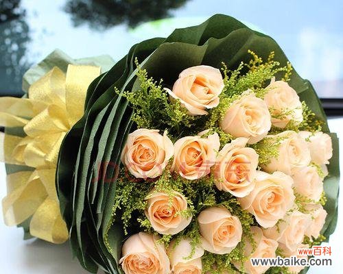 香槟玫瑰传递的爱情信息和爱的象征 11朵香槟玫瑰花语-爱的誓言