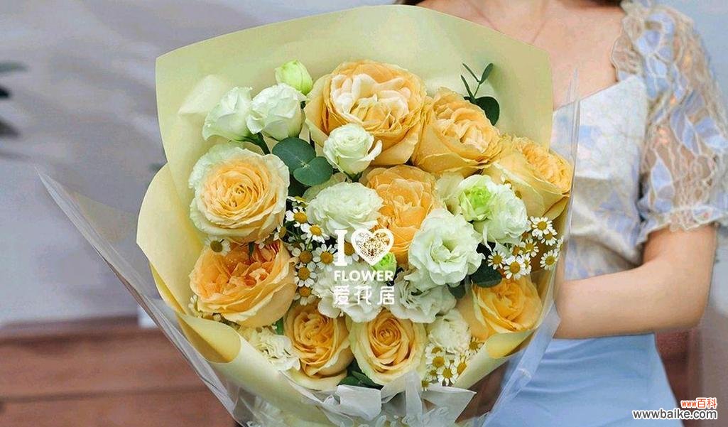 香槟玫瑰白桔梗的花语代表什么？