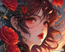 捧花女生头像中的红玫瑰有何含义？