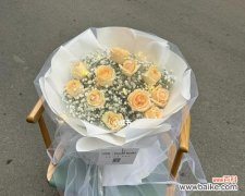 传递幸福与祝福的花束 11朵香槟玫瑰的美丽寓意