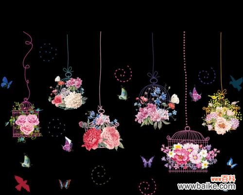 粉红色花在床头背景中的寓意是什么?