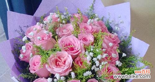 花语之美 九朵粉玫瑰的象征意义