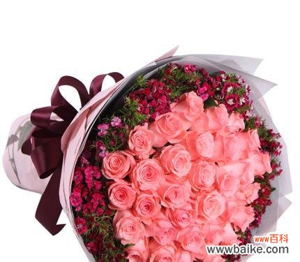 花语之美 九朵粉玫瑰的象征意义